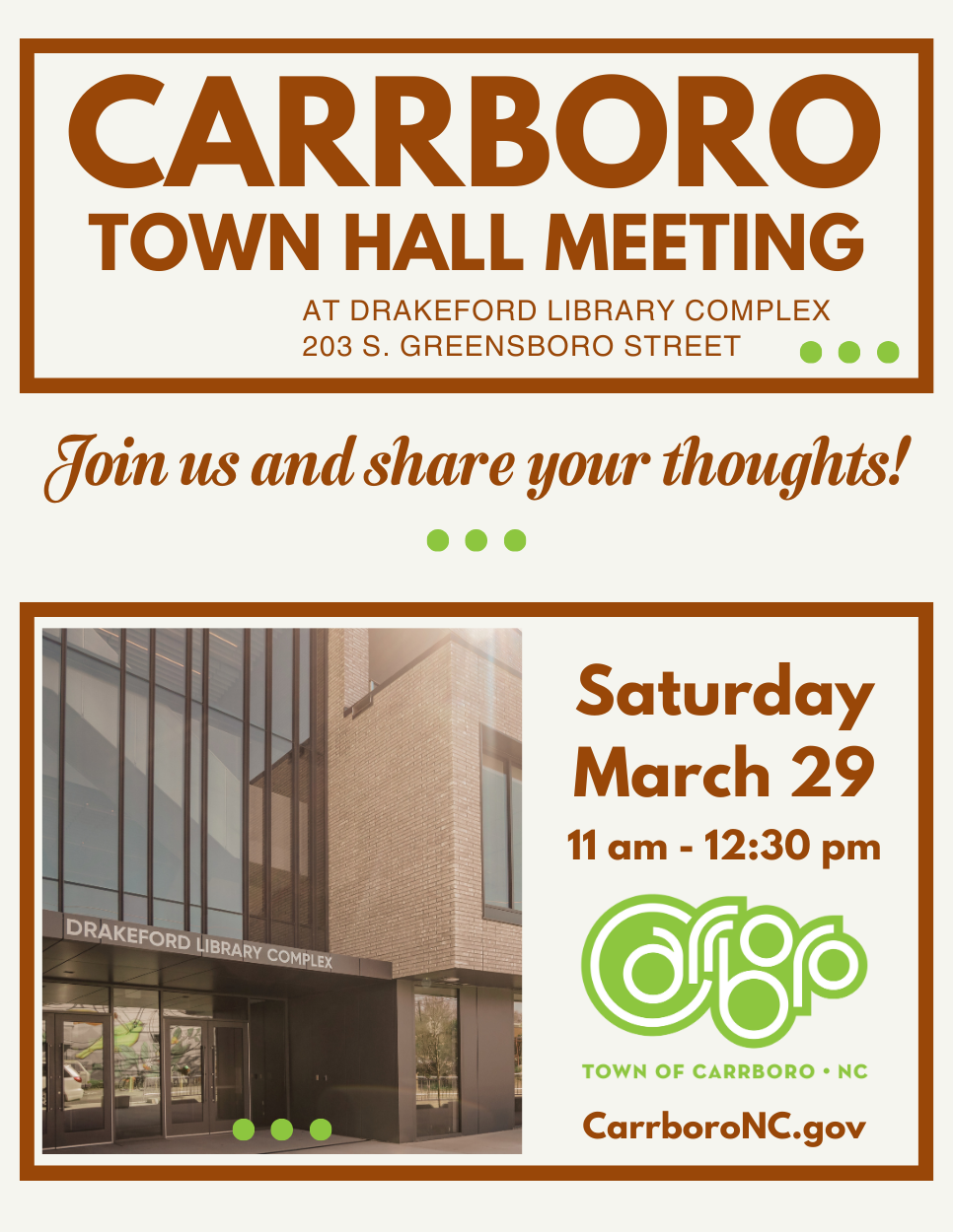Town Hall Meeting March 29 